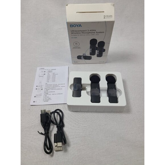 Boya BY-V2 Black Professional Ultracompact 2.4GHz Wireless Microphone System - Picture 1 of 6